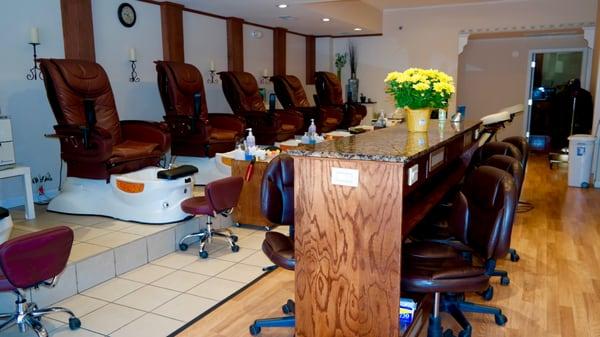 Pedicure chairs.