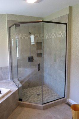 Shower door enclosure installed