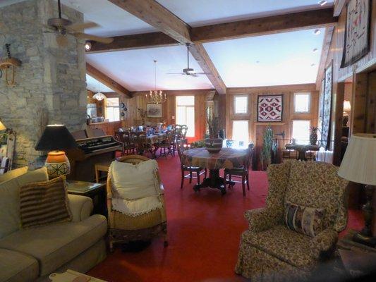 The spacious "commons" areas of the lodge has room for your whole family or a quiet place just for you and your beau!