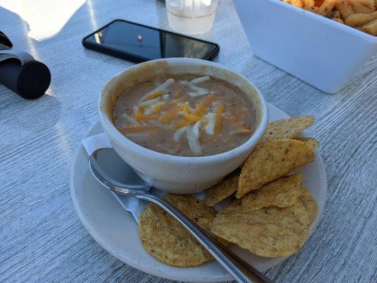 Cup of white chicken chili