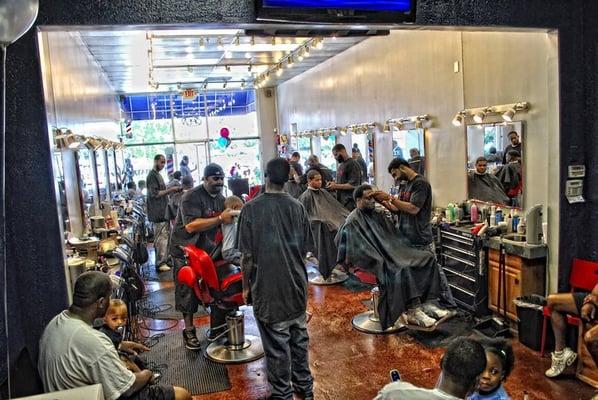 Ultimate Barber Lounge in full swing.