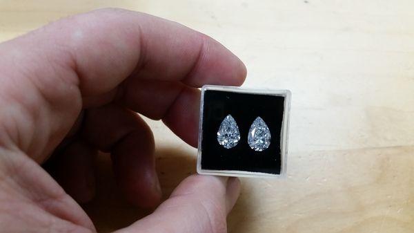 Stunning Pair of Pair Shape Diamonds