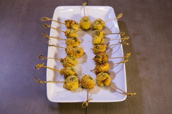 Pistachio crusted chicken skewers