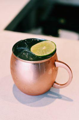 Our Moscow Mule! Made with Freshly squeezed lime, RCD Vodka, and Ginger Beer!