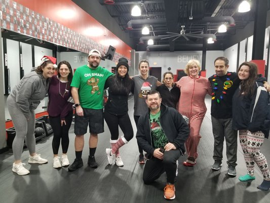 The 5 am workout crew in our holiday outfits