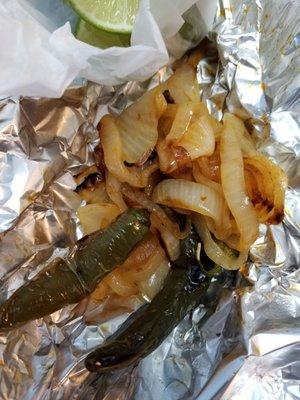 Grilled onions and Chile