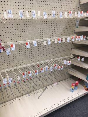 Empty shelves