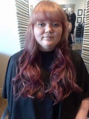 Rose Gold color, and curled style by our stylist Aegis Vaughn! To book with her directly text or call 214-400-2397