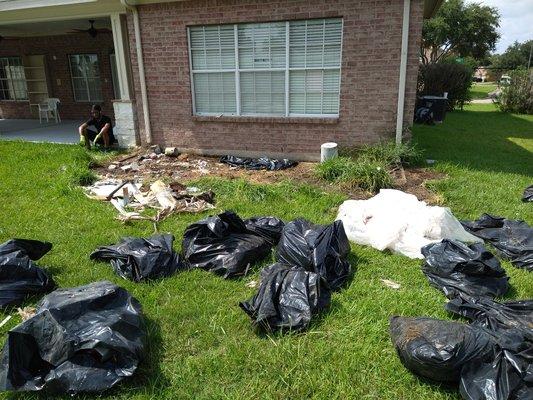 Yard debris clean up the contractors left this house a mess and Move it or lose it came and took care of it