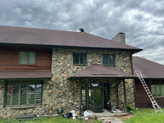 Repaired roof and gutters