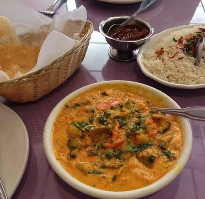 Navratan korma and poori bread!