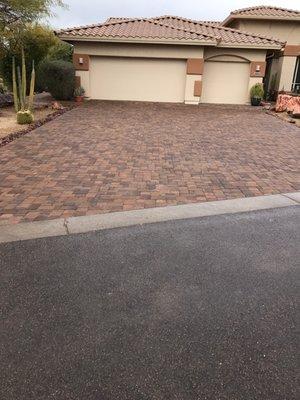 Desertscape included a new paver driveway