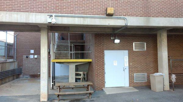 Conduit, camera, and coax relocated 20 feet closer to door at the Alamance detention center.