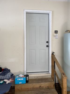 New garage entrance door installed