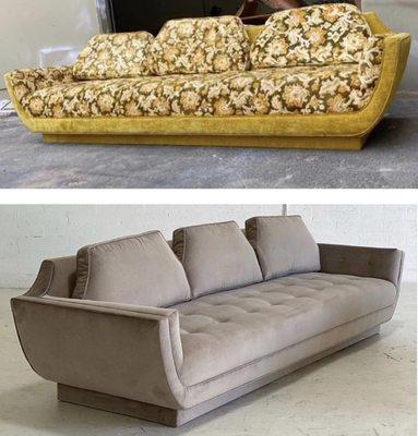 Reupholstered sofa