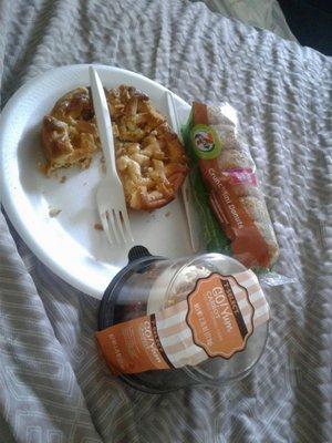 Breakfast.. Apple Tart  Carrot cake  Crumb Donuts