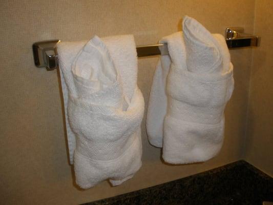 Folded Towels: Hilton Raleigh-Durham