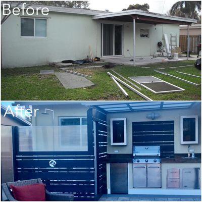 Built outdoor Kitchen & Shower.