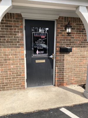 Our front door at our Fishers office, the closest door to the road!