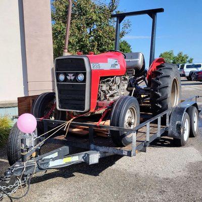 Larry's workhorse of a tractor. Tractors show up for display during harvest time