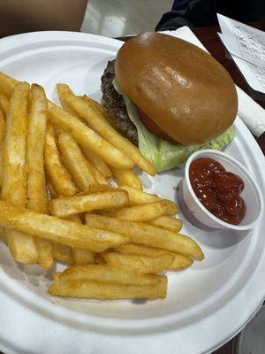 Burger and fries