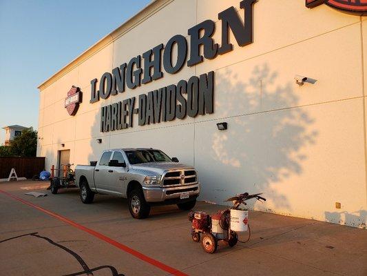 Getting Longhorn Harley Davidson's fire lane up to code