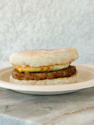 Sausage and egg breakfast sandwich