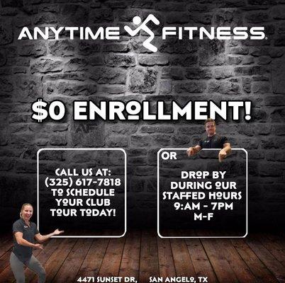 Once of our most popular Sales! Our $0 Enrollment saves you over $99 right now! Call us to see what our current special is!