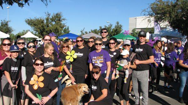 Alzheimer walk. We're Alz in!