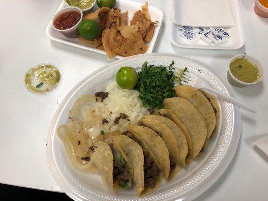 Traditional steak tacos