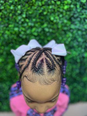 Kids braids heart design