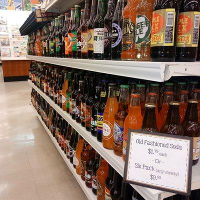 Large selection of old time sodas