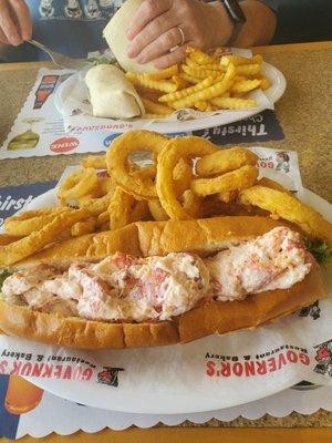 Lobster roll double meat.