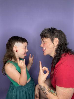 Mother daughter mullets by Amanda Nicole