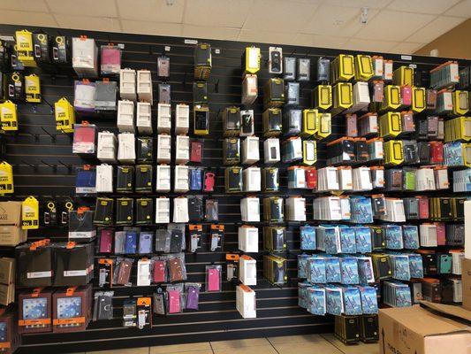 Large selection of phone cases. Lowest prices I have seen in Tampa.