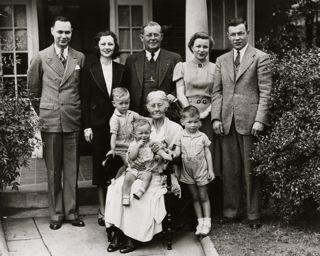 McAfee family in 1938. Thomas McAfee Sr (founder), Thomas McAfee Jr (past president), and Thomas McAfee III (past president) are pictured.