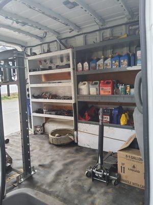 A inside look at our mobile repair and service vehicle