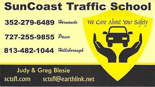 SunCoast Traffic School  Business Card (Front)