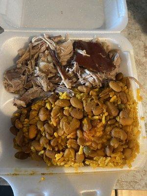 Rice and beans with pork