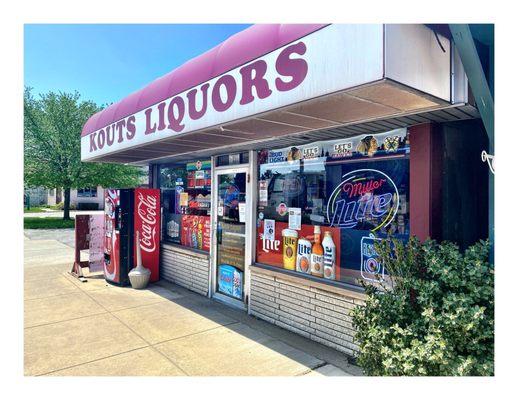 Kouts Liquors. 302 N Main St, Kouts, IN  Charming Small Town in Indiana. Nice Variety of Beer Vine Liquors. Nice Service. Cool!