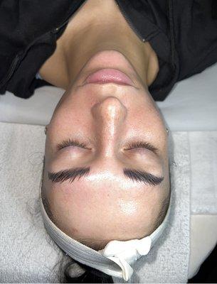 brow lamination and custom facial