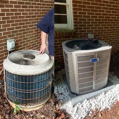 Pulled out a 1979 air conditioner and put in new American Standard air conditioning system in lilburn Georgia