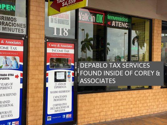 DePablo Tax located inside of Corey & Associates