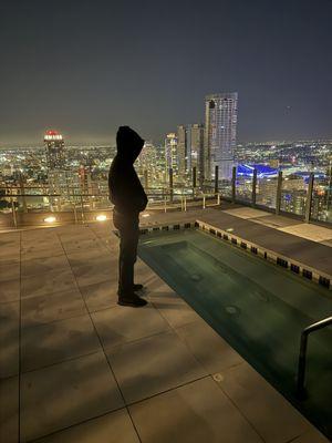 How creepy! I wanted to go for a swim, but this homeless man was just standing on the roof for hours. Told the front desk who did nothing.