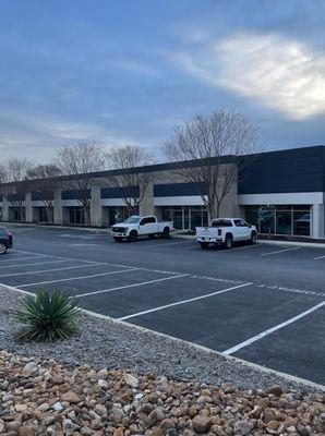 Front exterior of new, expanded headquarters