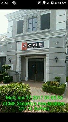 Acme Security has moved- this is their new location: 211 N. Buffalo Dr suite C