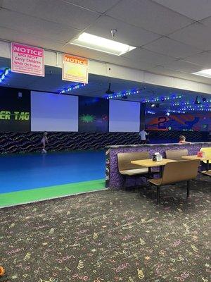 Skating and dining area