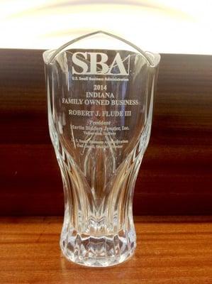 SBA Award trophy for 2014.