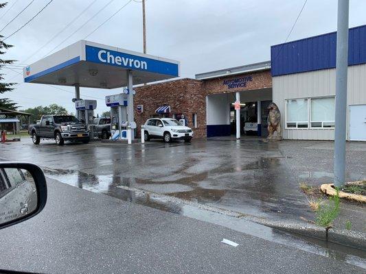 View of the Chevron from West Ferry Street as we head back to Highway 20.