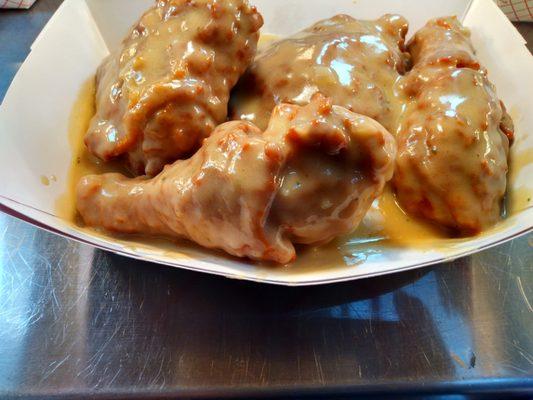 Fried chicken smothered in gravy